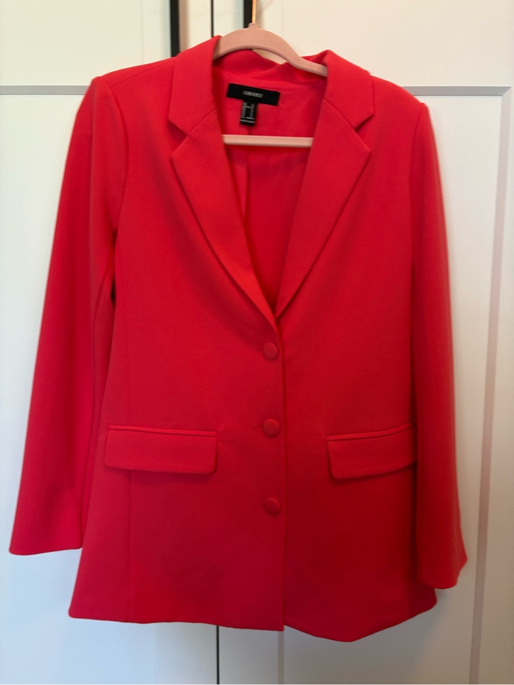 Forever 21 Coral Red Single-Breasted Blazer